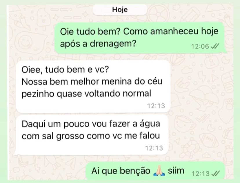 Depoimento sobre drenagem linfática