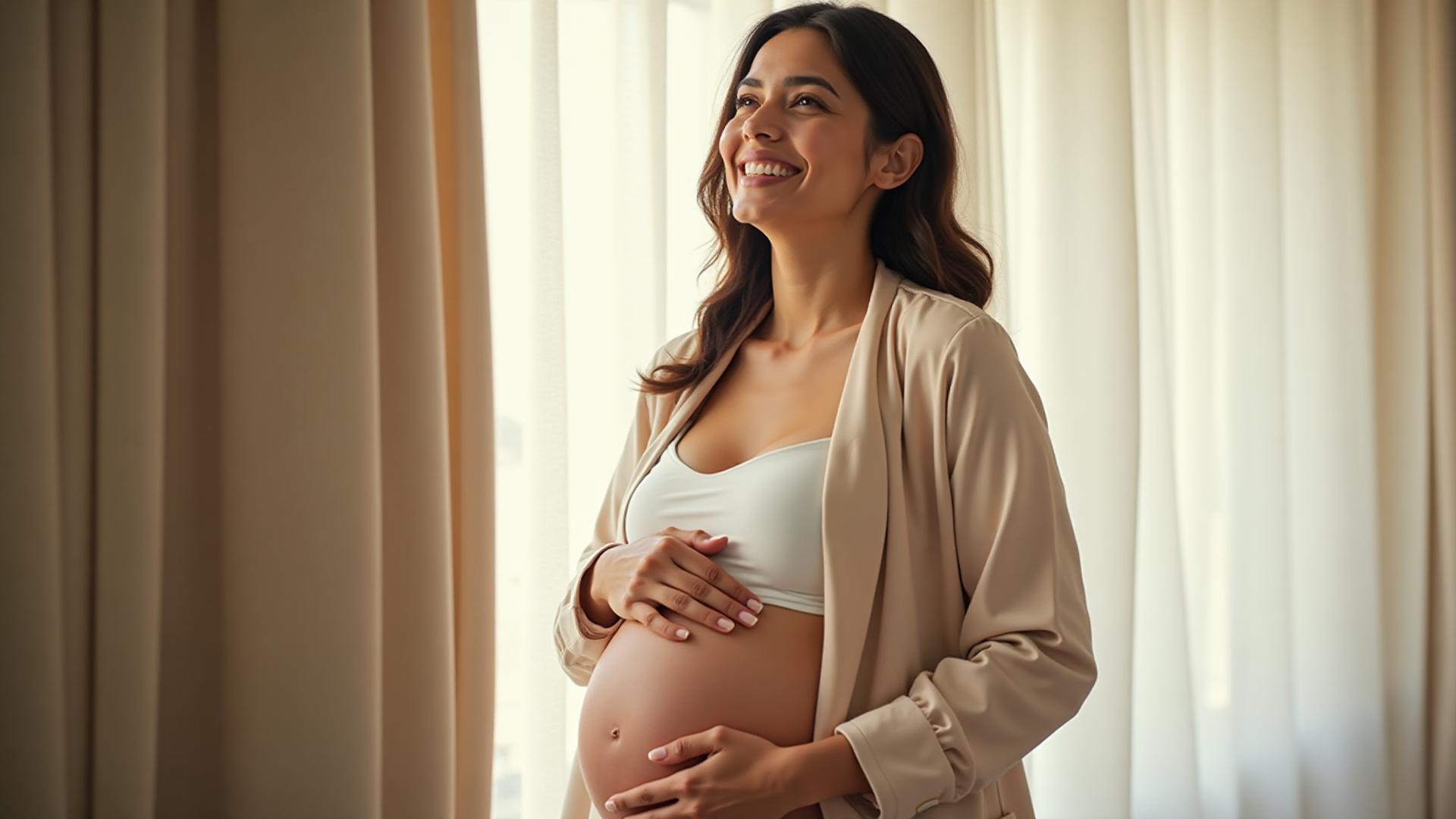 Mãe feliz no pós-parto